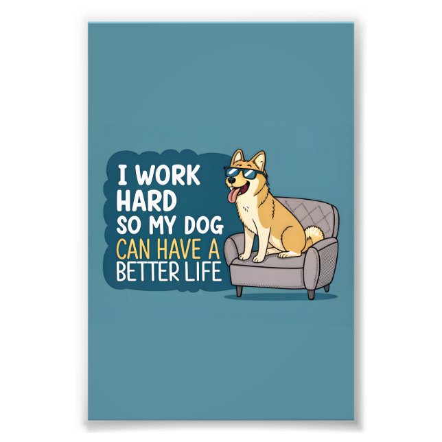 Foto Ilustración de Sofá con Frase Divertida de Perro S (Frente)