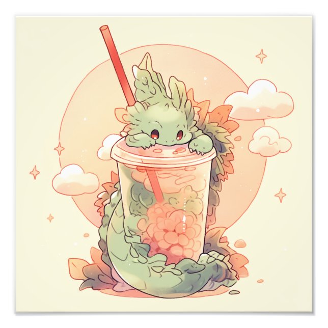 Foto Ilustracion de un tierno dragón (Frente)