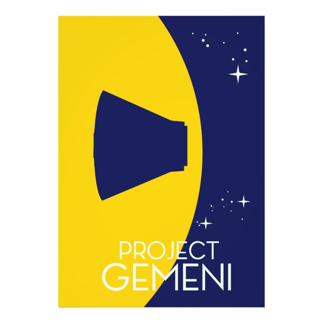 Foto ilustración del arte espacial del Proyecto Gemini (Frente)