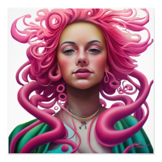 Foto Ilustración del arte Retrato de Manga PopArt Psico (Frente)