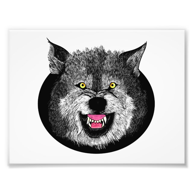 Foto Ilustracion enojado Wolf Face (Frente)