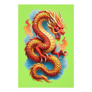 Foto Ilustración Fiera del Dragón Rojo Chino
