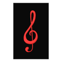 Ilustracion musical rojo trébol.