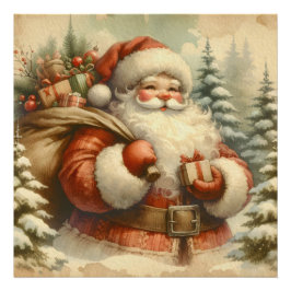 Foto Ilustracion Retro Santa Claus