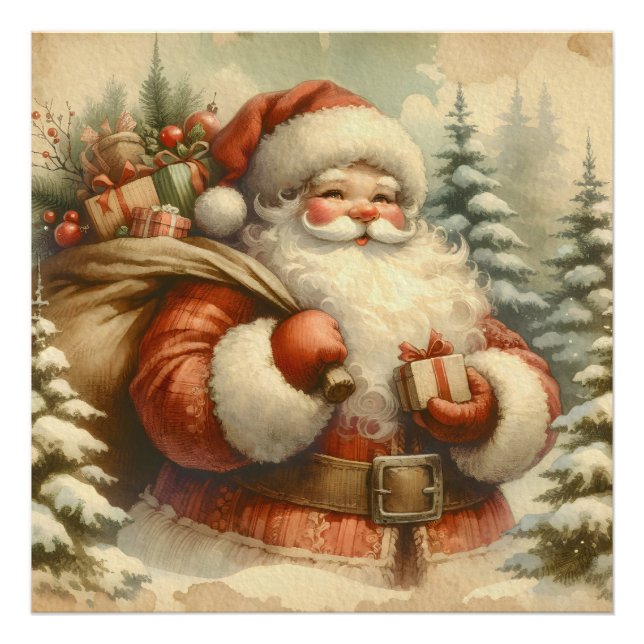 Foto Ilustracion Retro Santa Claus (Frente)