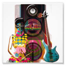 Foto Ilustraciones de música rock con guitarra y altavo