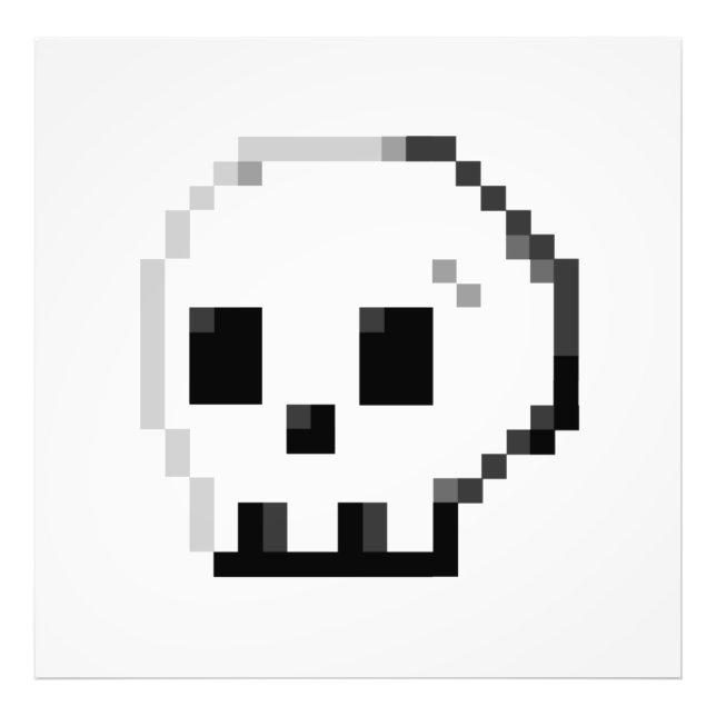 Foto Imagen de 8 bits de píxel Skull Impresión fotográf (Frente)