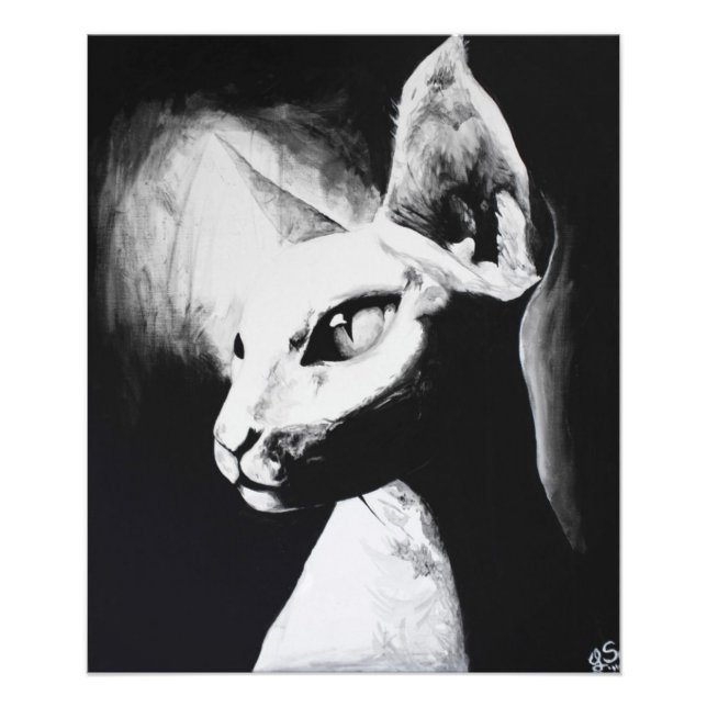 Foto Imagen de arte original de Sphynx Cat Feline (Frente)