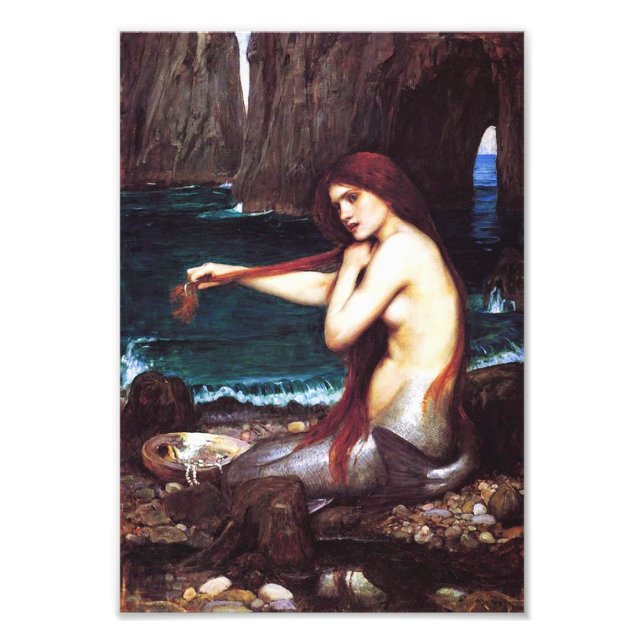 Foto Imagen de la sirena de John William Waterhouse (Frente)