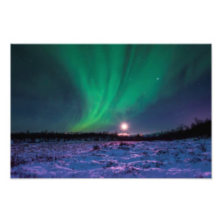 Foto Imagen de Moonrise y Northern Lights
