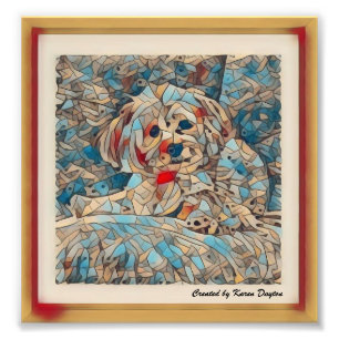 Foto Imagen de mosaico creativa de un Morkie "cobre "