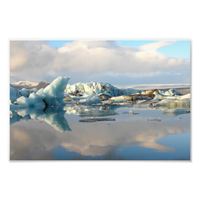 Foto Imagen de reflexión del lago Jokulsarlon iceberg (Frente)