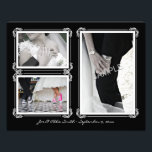 Foto Imagen elegante en blanco/negro 11 x 14 Art Deco<br><div class="desc">Enmarcar sus recuerdos bodas con esta hermosa impresión de 3 fotos con la temática Art Deco en blanco y negro. ¡Un boda encantador o un regalo de aniversario boda!</div>