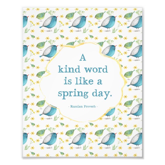 Foto Impresión 8x10 - Cita sobre amabilidad (Frente)