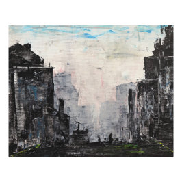 Foto Impresión abstracta de la ciudad gris, cartel de p