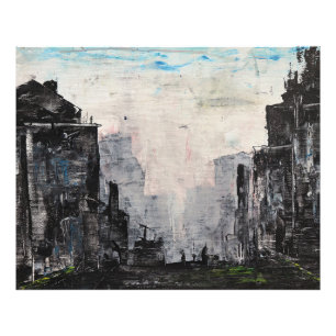 Foto Impresión abstracta de la ciudad gris, cartel de p