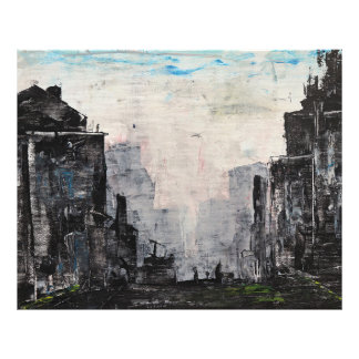 Foto Impresión abstracta de la ciudad gris, cartel de p