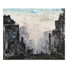 Foto Impresión abstracta de la ciudad gris, cartel de v