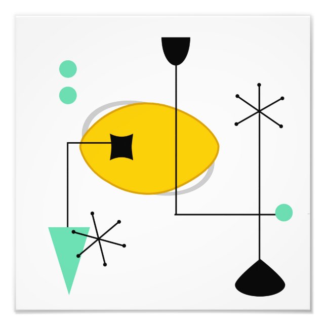 Foto impresión amarilla azul moderna de mediados de sig (Frente)