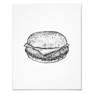 Foto Impresión artística de hamburguesa con queso dibuj