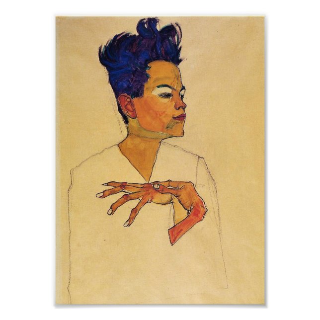Foto Impresión autorretrato de Egon Schiele (Frente)
