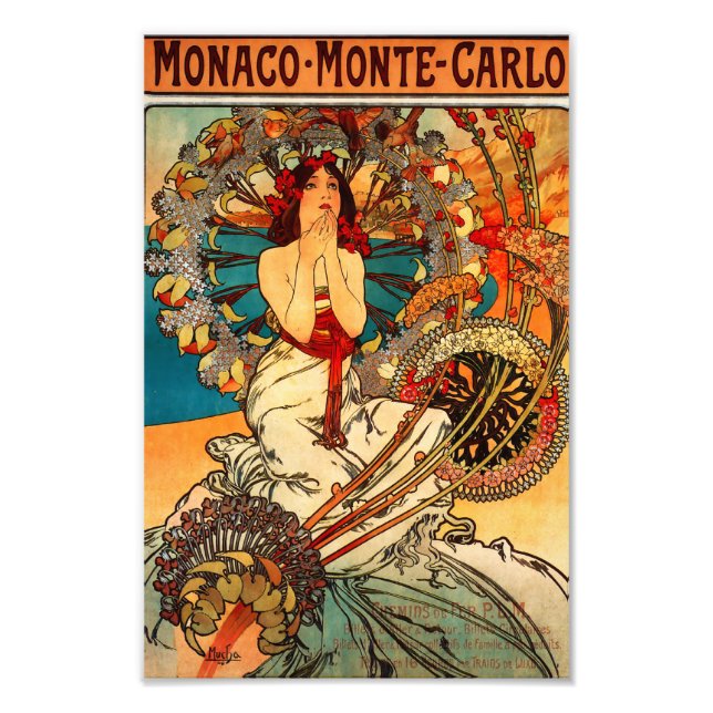 Foto Impresión de Alphonse Mucha Monte Carlo (Frente)