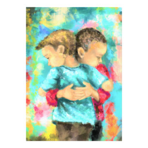 Foto Impresión de Amistad Niños Abrazando Pintura 