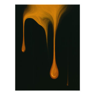 Foto Impresión de arte abstracto oscuro con goteo dorad