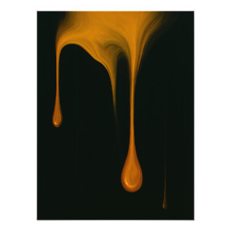 Foto Impresión de arte abstracto oscuro con goteo dorad