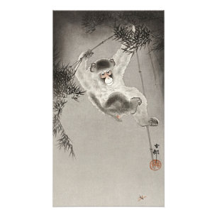 Foto Impresión de arte de bambú de mono japonés vintage