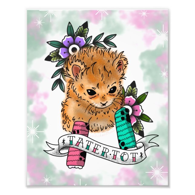 Foto Impresión de arte de destello tatuado (Frente)