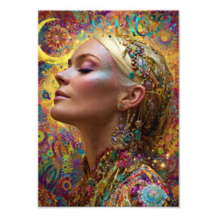 Foto Impresión de arte de diosa cósmica bohemio Mujer