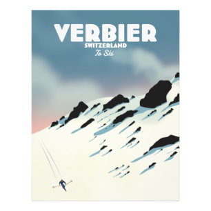 Foto Impresión de arte de póster de viaje de esquí de V