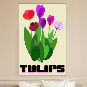 Foto Impresión de arte de tulipanes minimalistas – Póst
