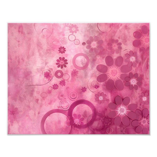 Foto Impresión de arte floral rosado vibrante - Flores  (Frente)