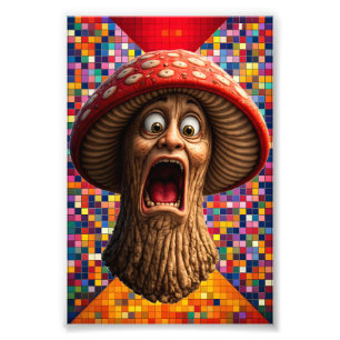 Foto Impresión de arte gráfico de hombre hongo gritando