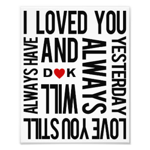 Foto Impresión de arte personalizado "Love You"