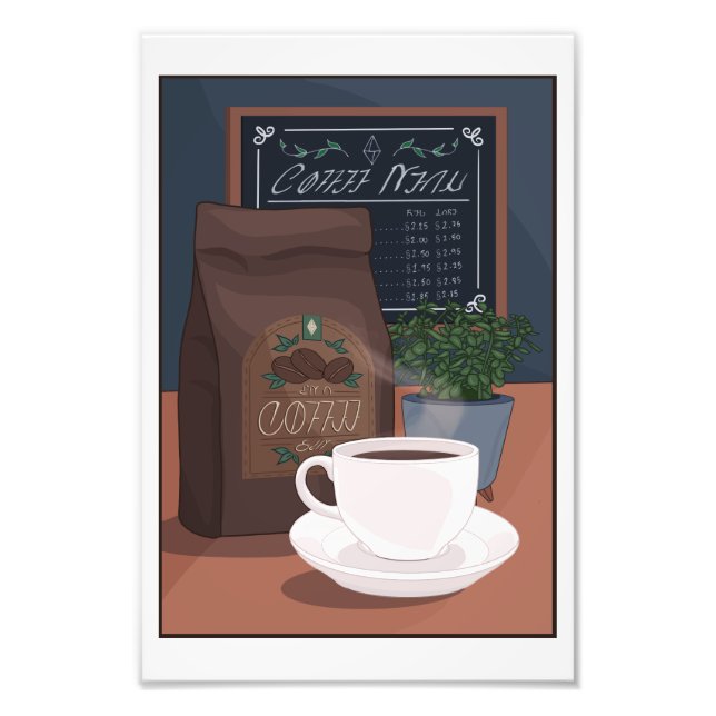 Foto Impresión de arte vectorial de la cafetería de My  (Frente)