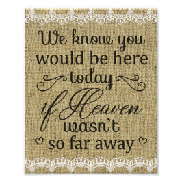 Foto Impresión de Boda Burlap & Lace Memorial