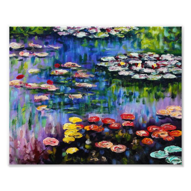 Foto Impresión de capas de agua moradas monet (Frente)