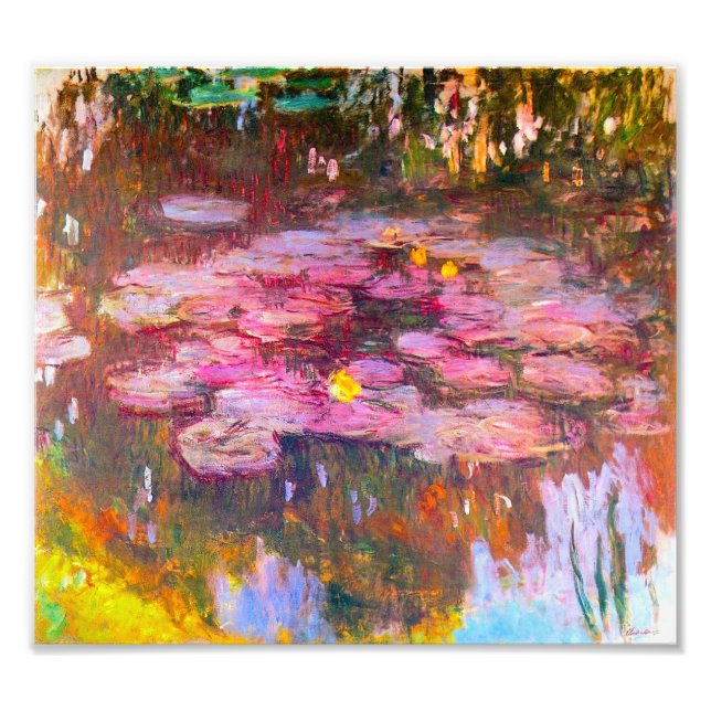 Foto Impresión de capas de agua moradas monet (Frente)