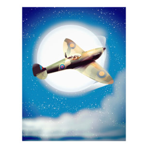 Foto impresión de cartel de viaje de avión Spitfire