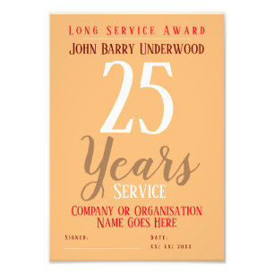 Foto Impresión de certificado de premio de servicio lar