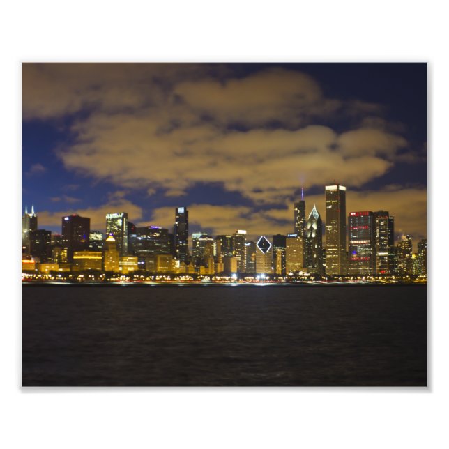 Foto Impresión de cielo nocturno de Chicago (Frente)