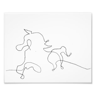Foto Impresión de dibujo de línea de caballo