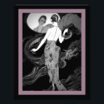 Foto Impresión de estilo Art Deco Lady y Dragon<br><div class="desc">Arte mural vintage de Lady y Dragon</div>