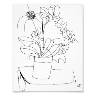 Foto Impresión de flores de mesa inspiradas en Picasso