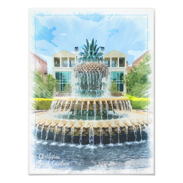 Foto Impresión de fuente de piña de Charleston SC (Frente)