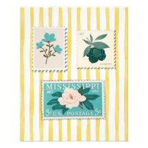 Impresión de la cocina con sello de posta vintage