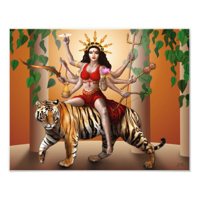 Foto Impresión de la diosa protectora Durga, 14" x 11" (Frente)